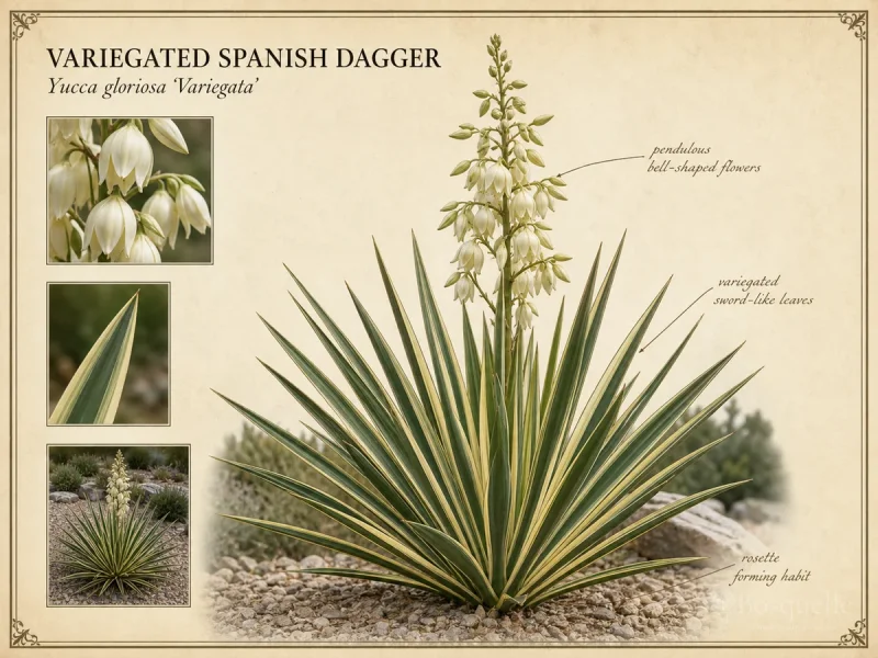 Variegated Spanish Dagger (Yucca gloriosa ‘Variegata’)