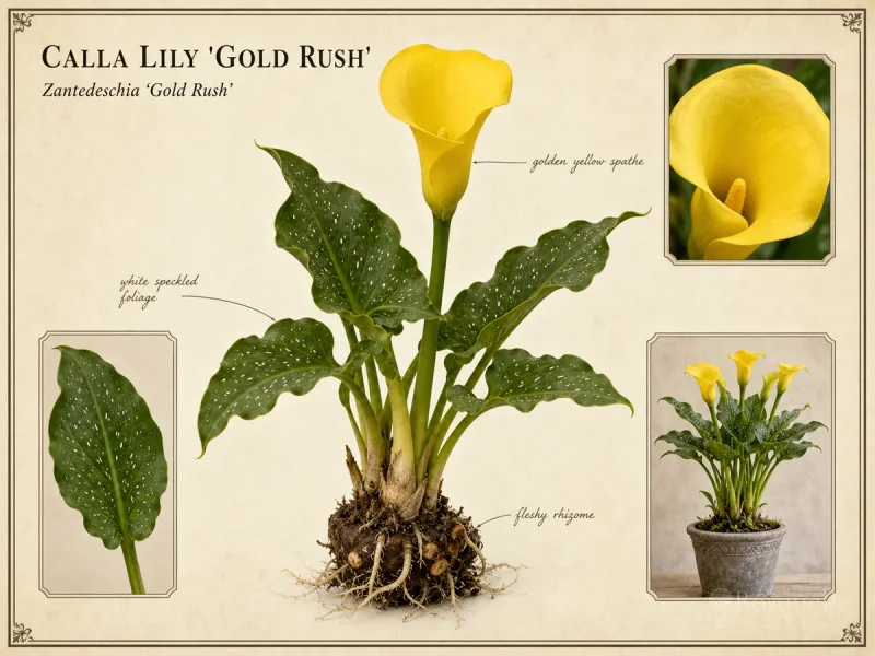 Calla Lily 'Gold Rush' botanical diagram