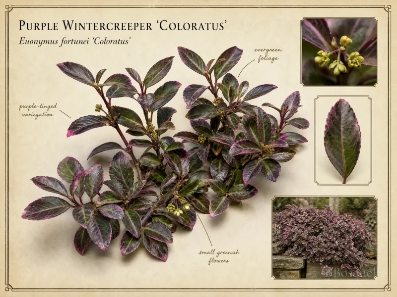 Purple Wintercreeper 'Coloratus' botanical diagram
