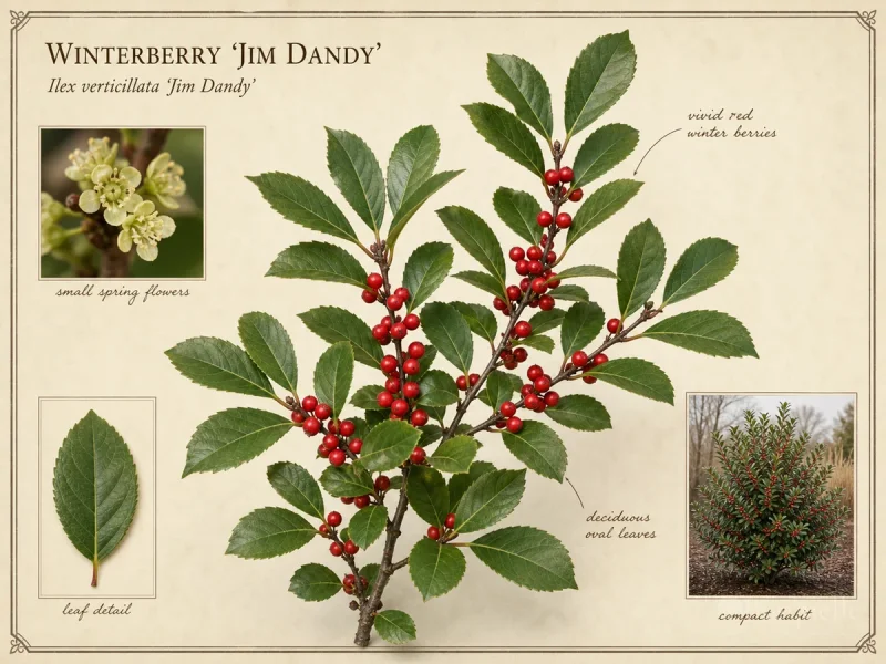 Winterberry ‘Jim Dandy’ (Ilex verticillata ‘Jim Dandy’)