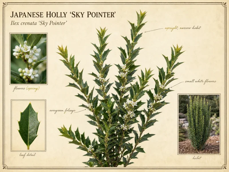 Japanese Holly ‘Sky Pointer’ (Ilex crenata ‘Sky Pointer’)