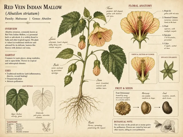 Red Vein Indian Mallow (Abutilon striatum)