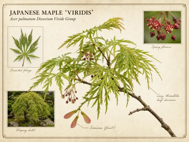 Japanese Maple ‘Viridis’ (Acer palmatum Dissectum Viride Group)