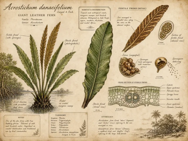 Giant Leather Fern (Acrostichum danaeifolium)