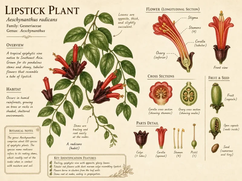 Lipstick Plant (Aeschynanthus radicans)
