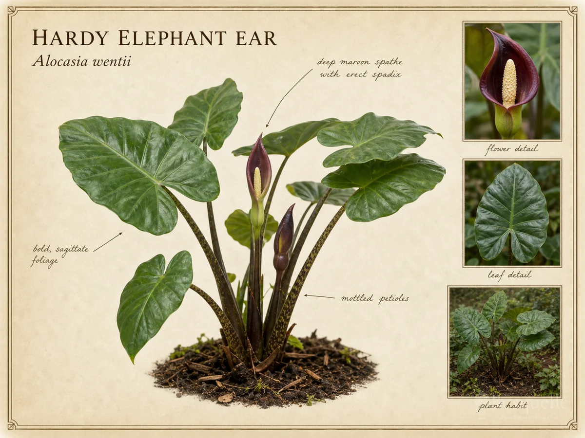 Hardy Elephant Ear (Alocasia wentii)