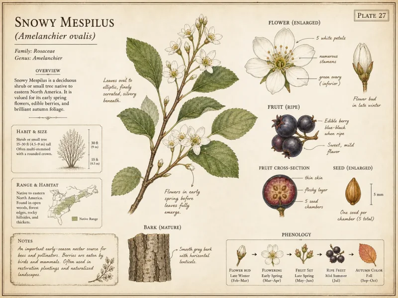 Snowy Mespilus (Amelanchier ovalis)