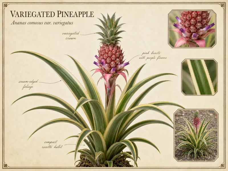 Variegated Pineapple — Not a pineapple lily