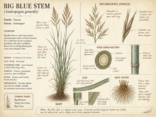 Big Blue Stem (Andropogon gerardii)