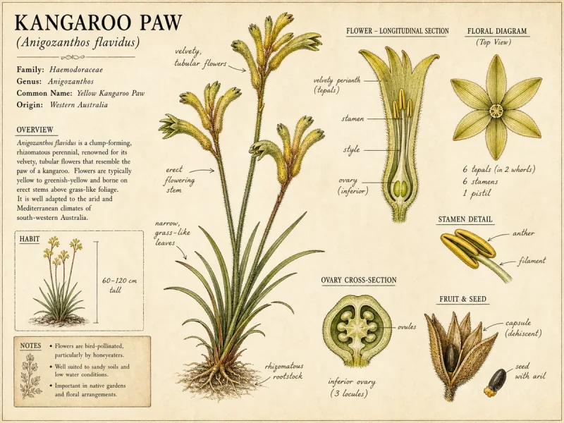 Kangaroo Paw (Anigozanthos flavidus)