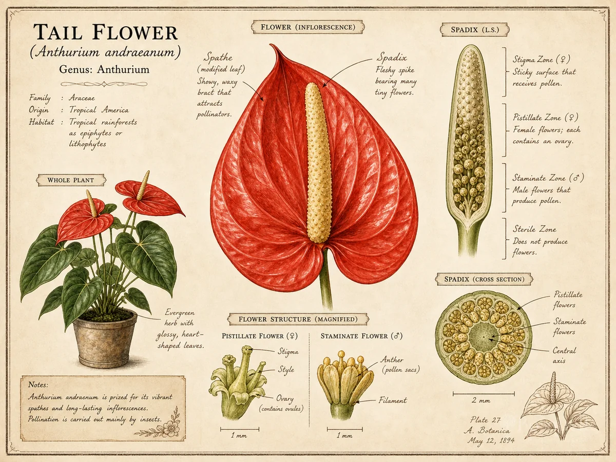 Tail Flower (Anthurium andraeanum)