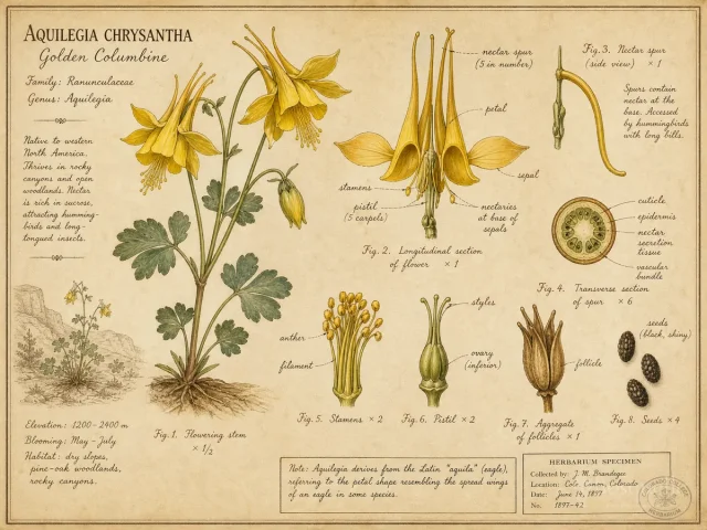 Golden Columbine (Aquilegia chrysantha)