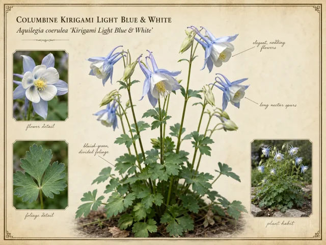 Columbine Kirigami Light Blue & White