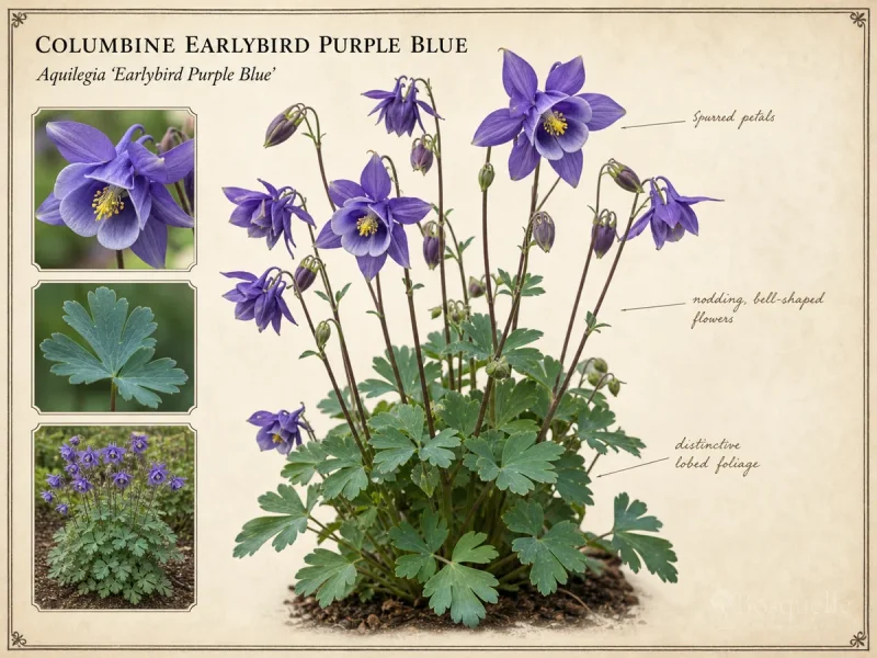 Columbine Earlybird Purple Blue (Aquilegia Earlybird Purple Blue)