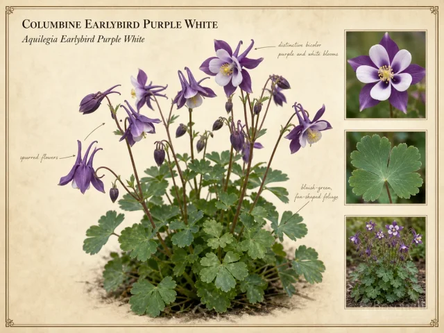 Columbine Earlybird Purple White