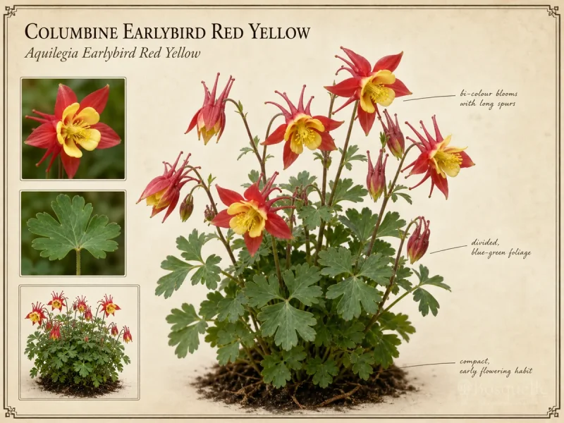 Columbine Earlybird Red Yellow (Aquilegia Earlybird Red Yellow)