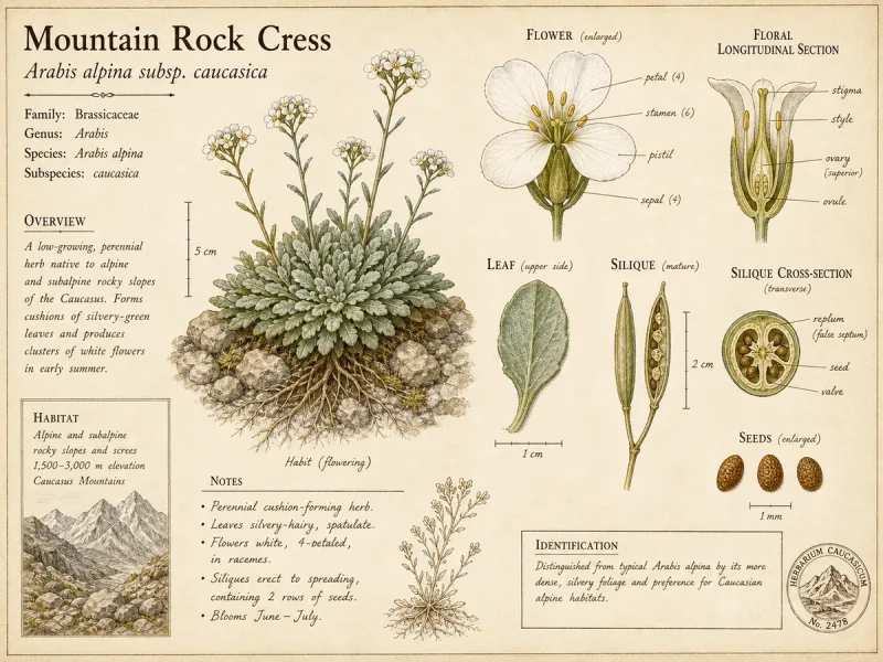 Mountain Rock Cress (Arabis alpina subsp. caucasica)