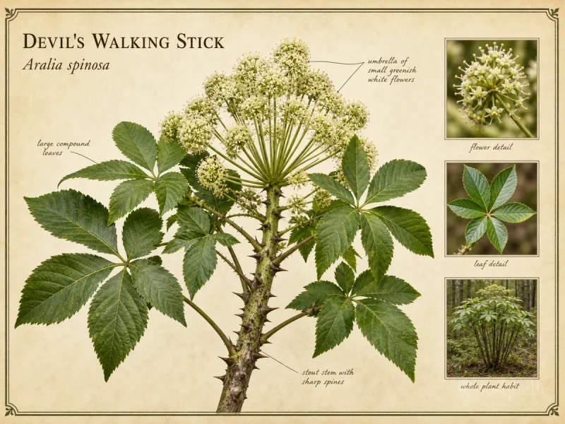 Devil’s Walking Stick (Aralia spinosa)
