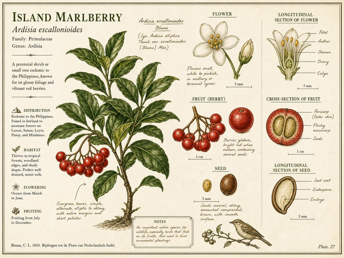 Island Marlberry (Ardisia escallonioides)