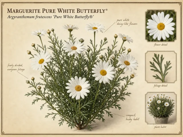 Marguerite Pure White Butterfly®