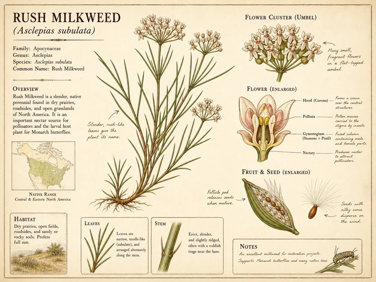 Rush Milkweed (Asclepias subulata)
