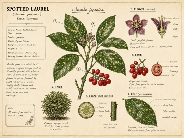 Spotted Laurel — Give it part to deep shade and moist, well-draine…