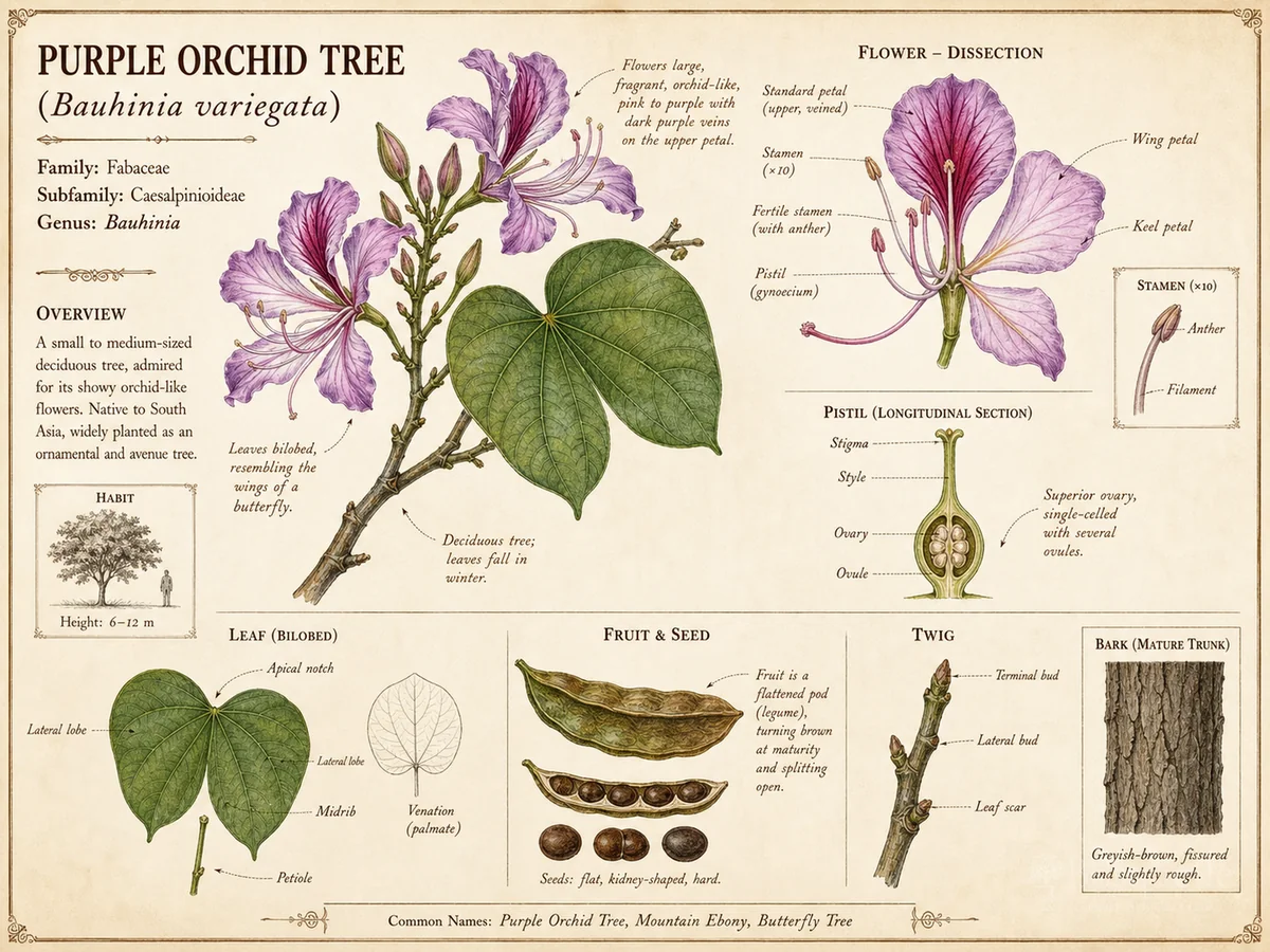 Purple Orchid Tree (Bauhinia variegata)