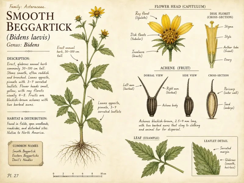 Smooth Beggartick (Bidens laevis)