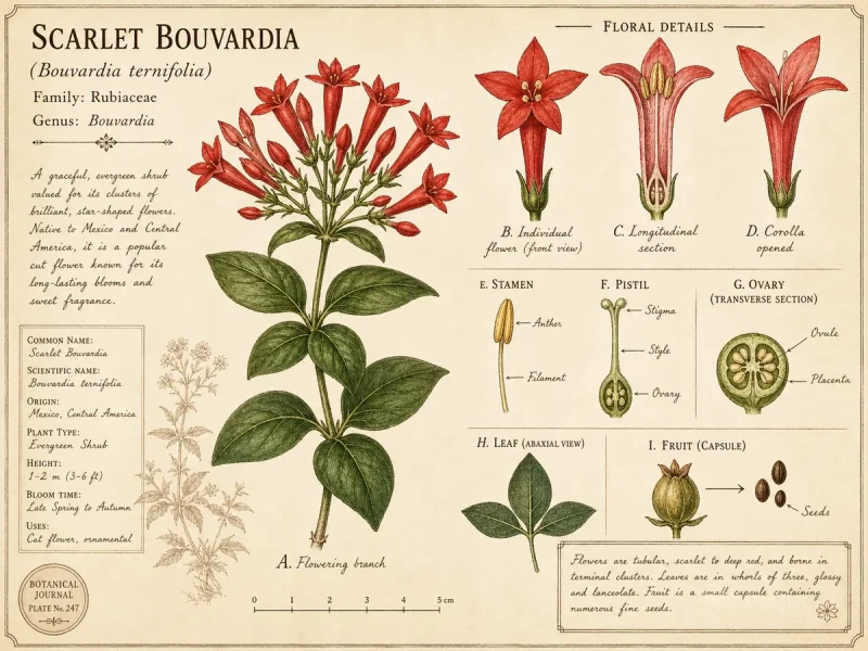 Scarlet Bouvardia (Bouvardia ternifolia)