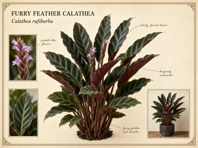 Furry Feather Calathea (Calathea rufibarba)