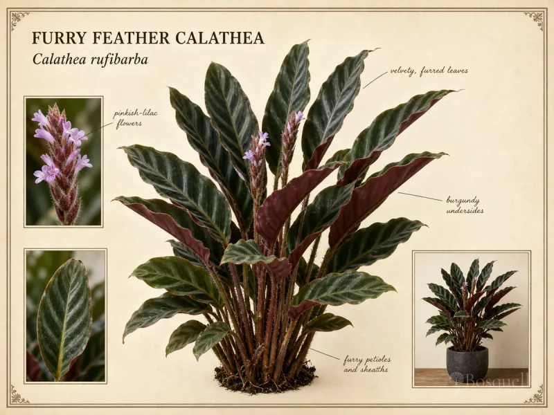 Furry Feather Calathea (Calathea rufibarba)