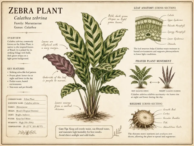 Zebra Plant (Calathea zebrina)