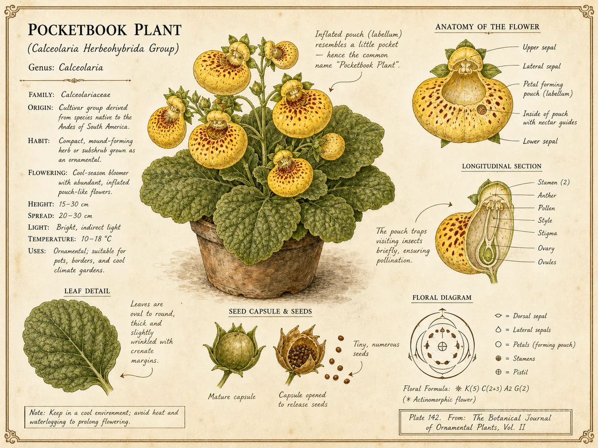 Pocketbook Plant (Calceolaria Herbeohybrida Group)