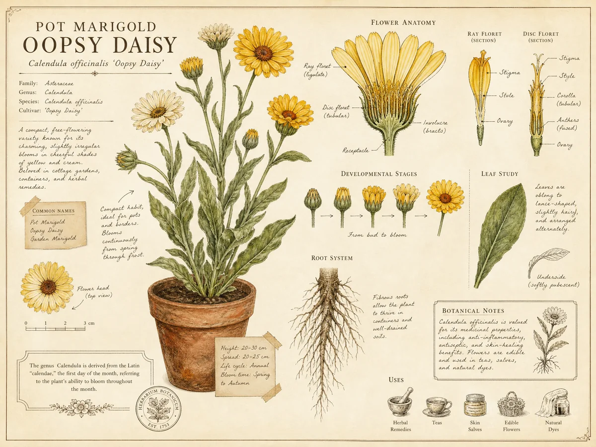 Pot Marigold Oopsy Daisy (Calendula officinalis Oopsy Daisy)