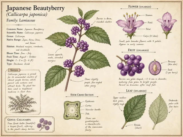 Japanese Beautyberry (Callicarpa japonica)