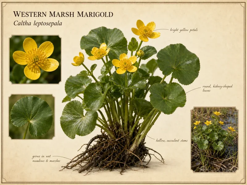 Western Marsh Marigold (Caltha leptosepala)