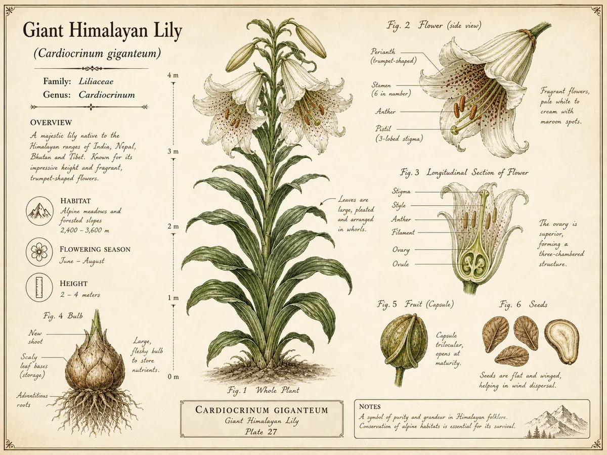 Giant Himalayan Lily (Cardiocrinum giganteum)