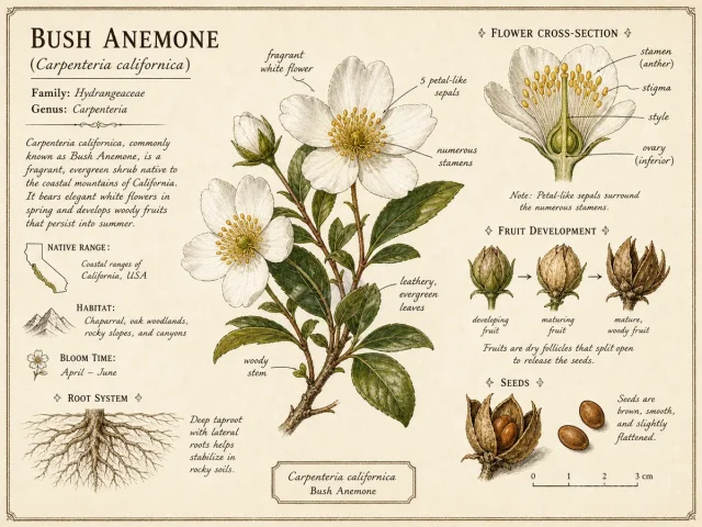Bush Anemone (Carpenteria californica)