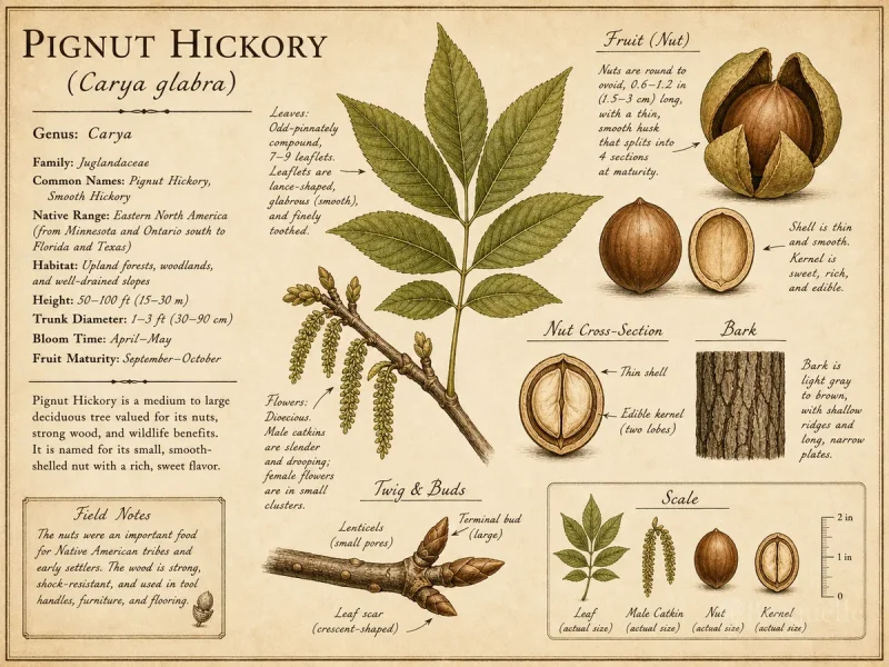 Pignut Hickory (Carya glabra)