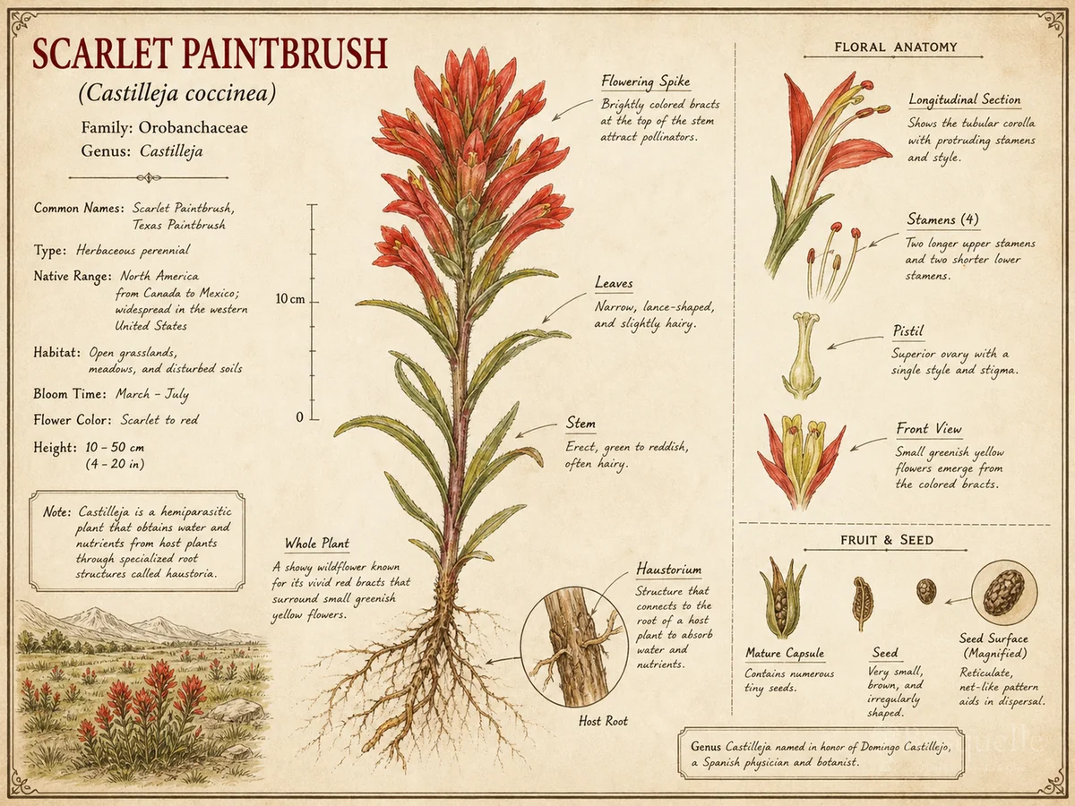 Scarlet Paintbrush (Castilleja coccinea)