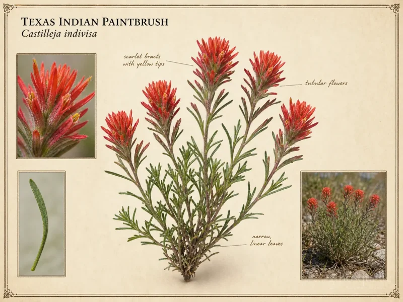 Texas Indian Paintbrush (Castilleja indivisa)