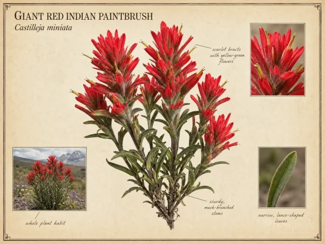 Giant Red Indian Paintbrush (Castilleja miniata)