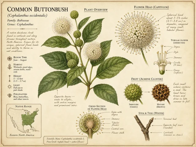 Common Buttonbush (Cephalanthus occidentalis)