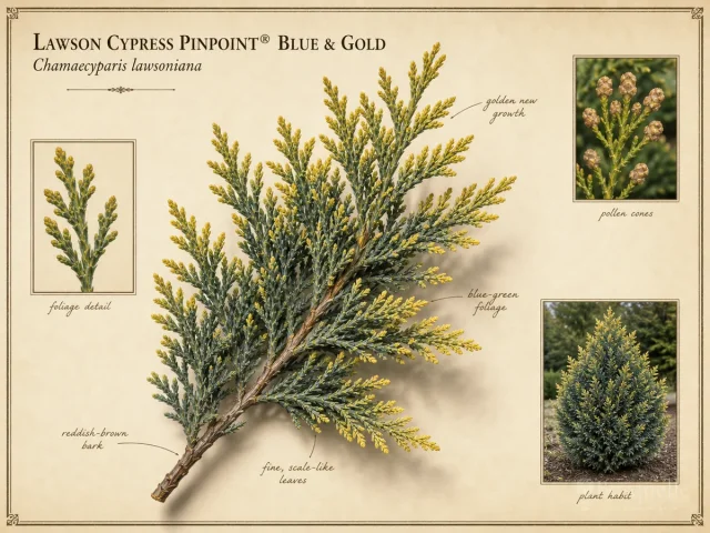 Lawson Cypress Pinpoint® Blue & Gold (Chamaecyparis lawsoniana Pinpoint® Blue & Gold)