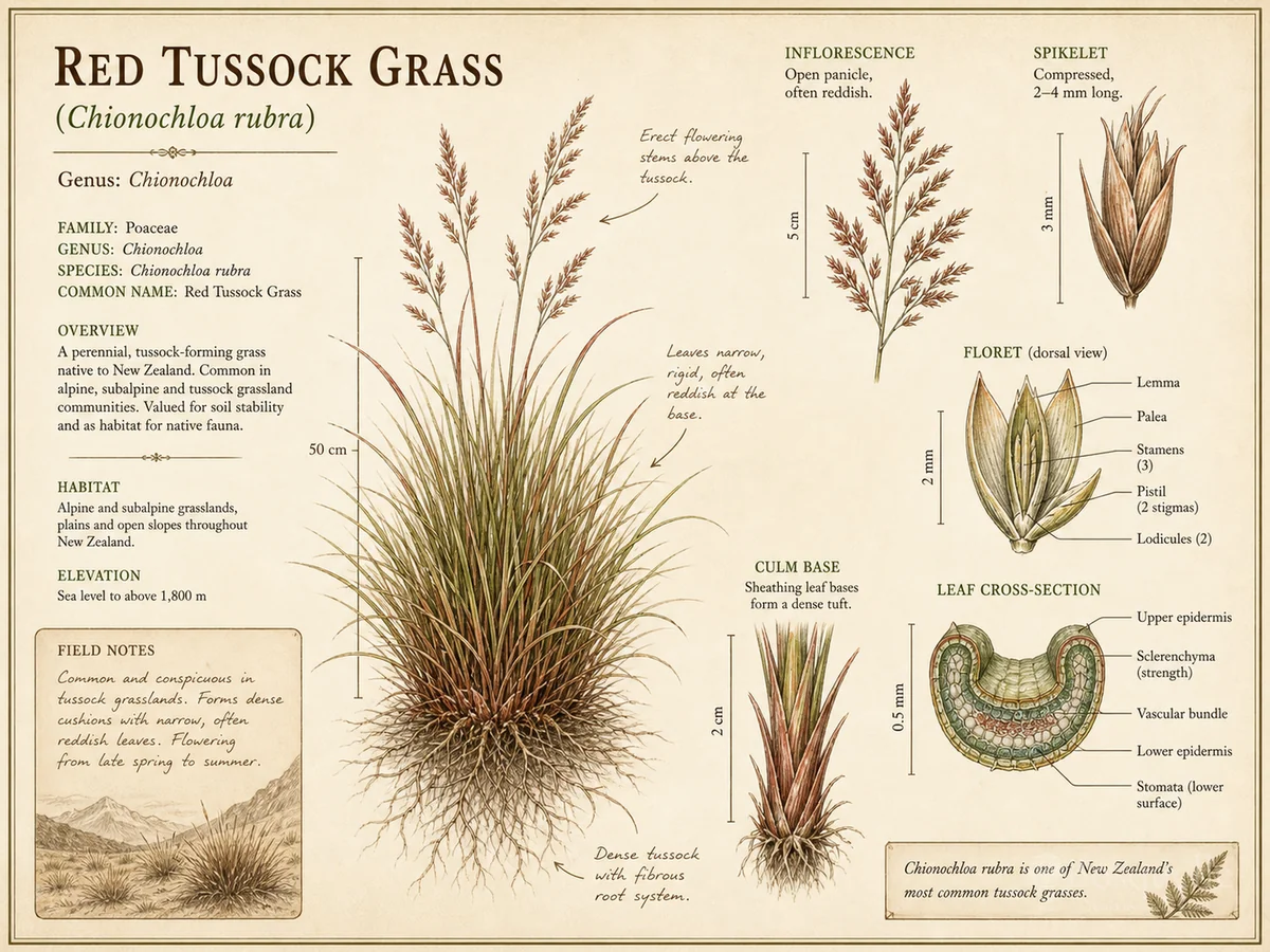 Red Tussock Grass (Chionochloa rubra)