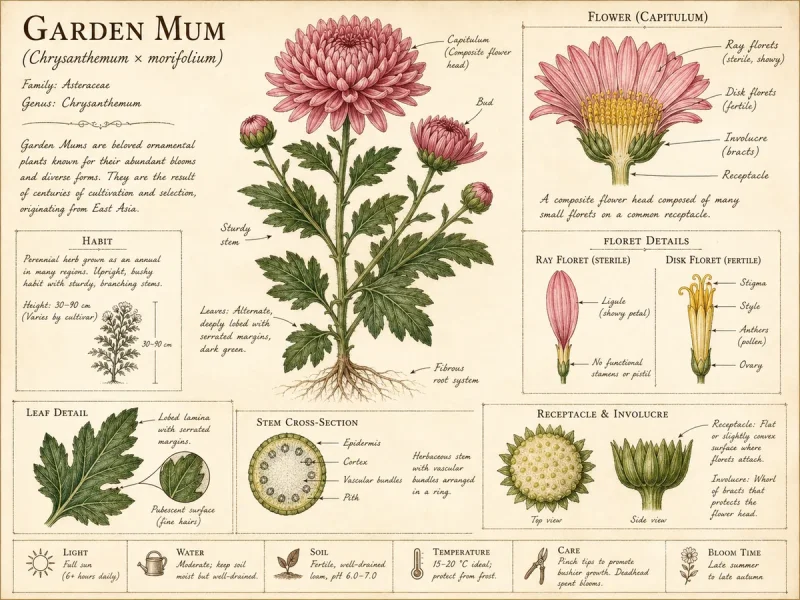Garden Mum (Chrysanthemum × morifolium)
