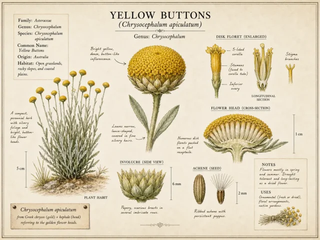 Yellow Buttons (Chrysocephalum apiculatum)