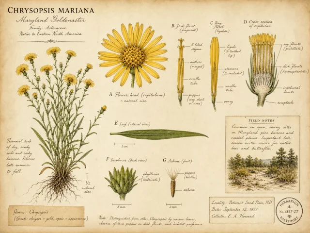 Maryland Goldenaster (Chrysopsis mariana)