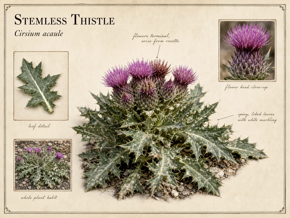 Stemless Thistle (Cirsium acaule)