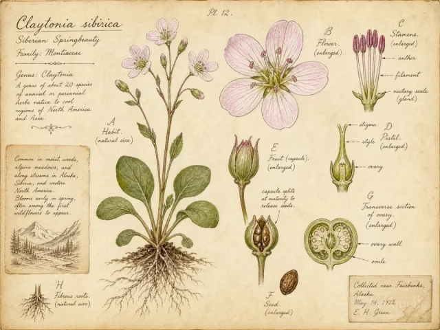 Siberian Springbeauty (Claytonia sibirica)